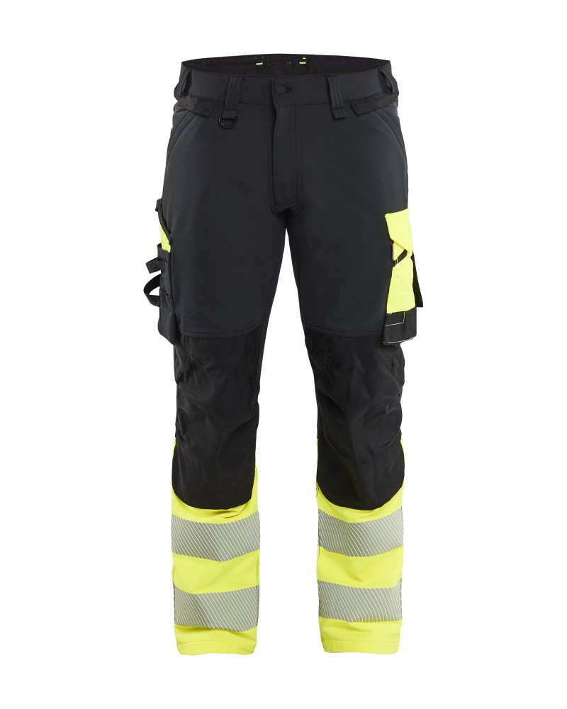 High Vis werkbroek 4-weg stretch - Zwart/High Vis Geel (9933)