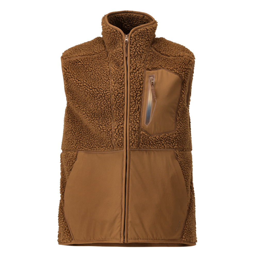Bodywarmer met rits - notenbruin