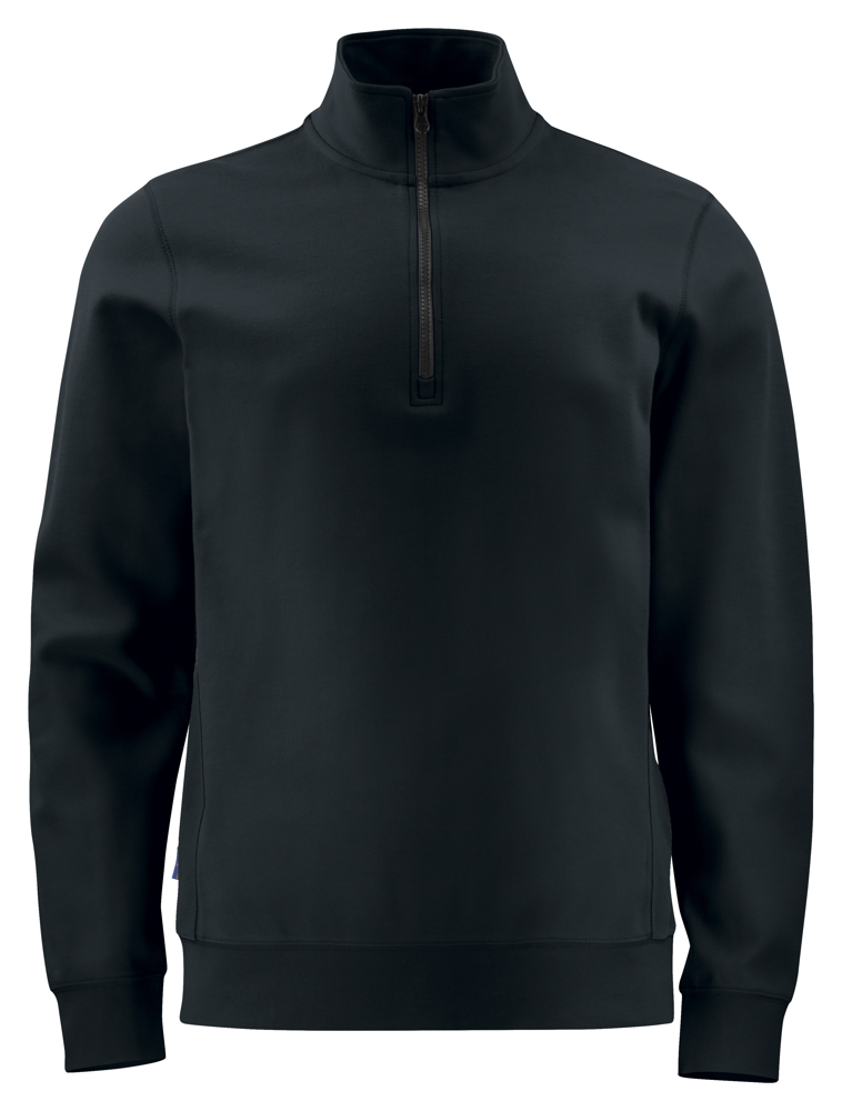 2128 SWEATER MET KORTE RITSSLUITING - Zwart