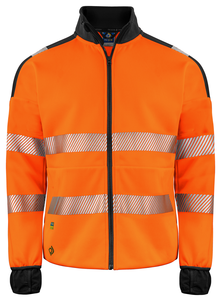 6109 SIGNALISATIESWEATER MET LANGE RITSSLUITING EN ISO 20471 KLASSE 3 - Oranje/Zwart