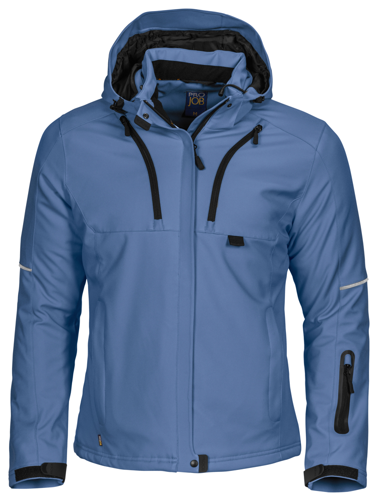 3413 DAMES GEVOERDE SOFTSHELL JAS - Hemelsblauw