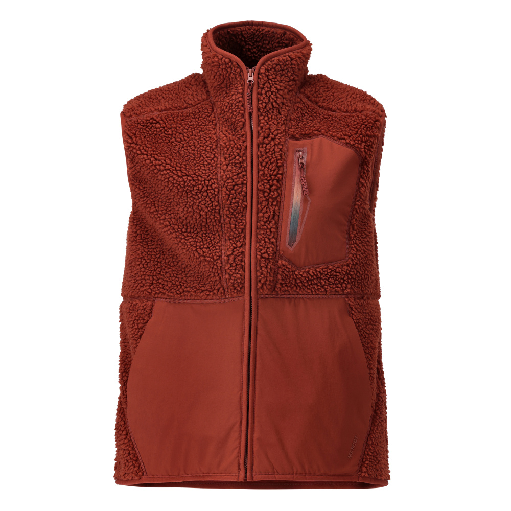 Bodywarmer met rits - herfstrood