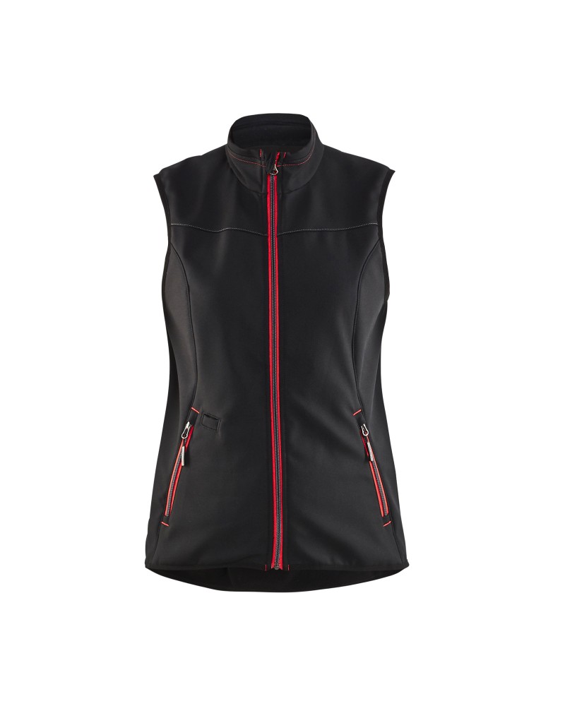 Dames softshell bodywarmer - Zwart/Rood (9956)