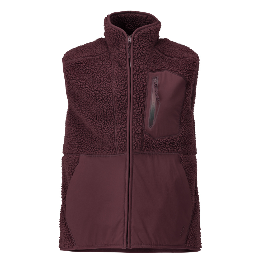Bodywarmer met rits - bordeaux