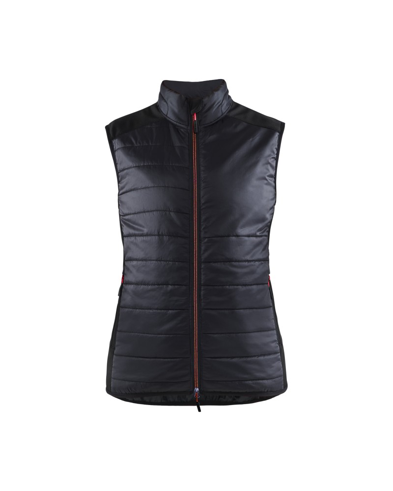 Dames gevoerde bodywarmer - Zwart/Rood (9956)