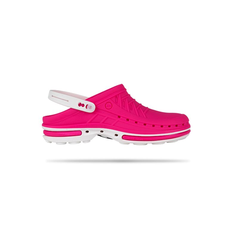 Wock Clog - Wit/Fuchsia